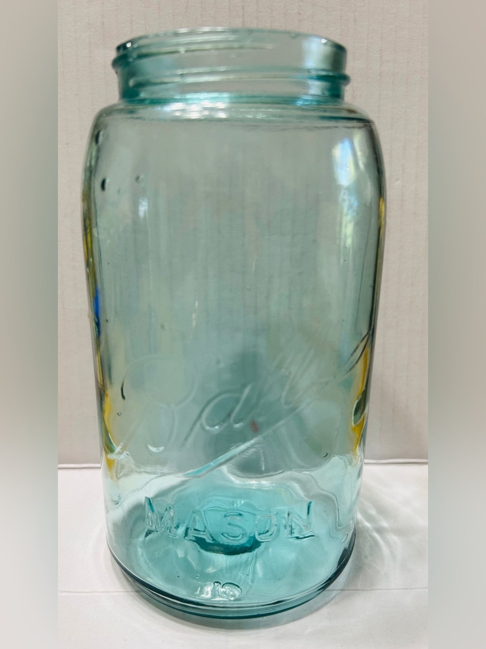 Vintage blue Ball triple L quart mason jar.
K 5 marked.